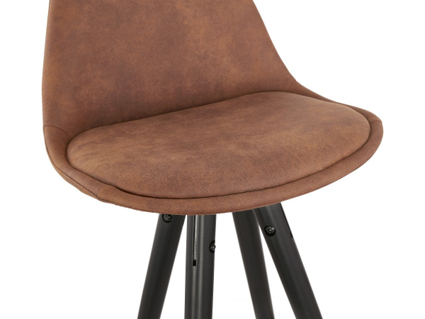 Scaun inalt bar caramiziu Tegan tapiterie microfibra, picioare negre din lemn cu auriu, BS03210BRBL - Kokoon [3]