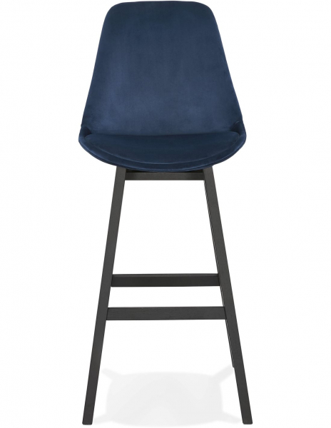 Scaun inalt bar catifea bleumarin Cline picioare negre din lemn, BS03230BUBL - Kokoon [2]
