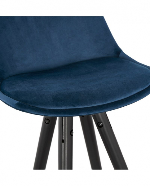 Scaun inalt bar catifea bleumarin Grace picioare negre lemn, insertii aurii, BS03130BUBL - Kokoon [3]