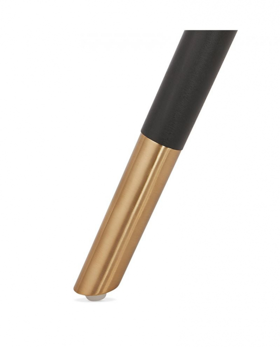 Scaun inalt bar catifea gri Grace picioare negre lemn, insertii aurii, BS03150GRBL - Kokoon [5]