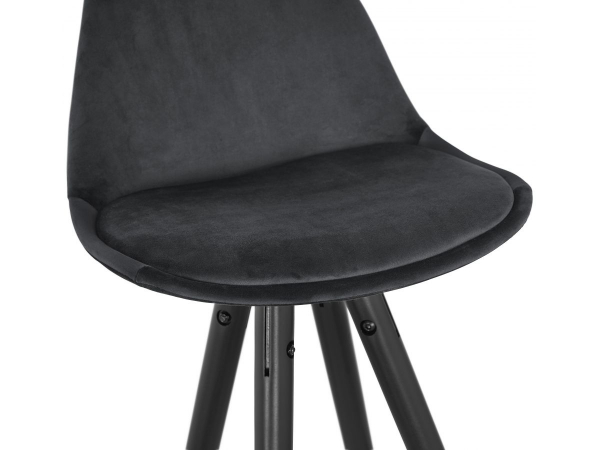 Scaun inalt bar catifea neagra Grace picioare negre lemn, insertii aurii, BS03160BLBL - Kokoon [3]