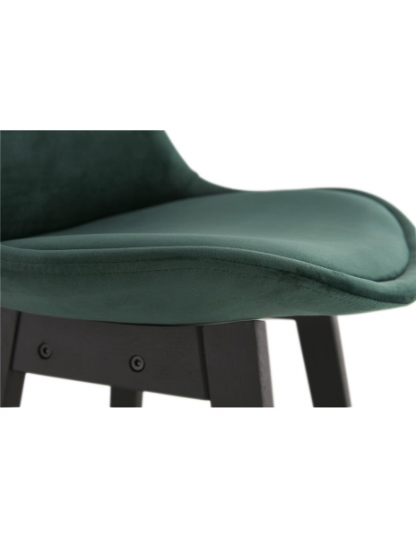 Scaun inalt bar catifea verde Cline picioare negre din lemn, BS03240GEBL - Kokoon [4]
