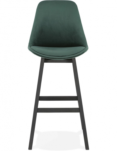 Scaun inalt bar catifea verde Cline picioare negre din lemn, BS03240GEBL - Kokoon [2]