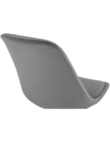 Scaun inalt bar Cline catifea gri, design scandinav, picioare fag, BS03880GRNA - Kokoon [10]