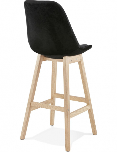 Scaun inalt bar Cline catifea neagra, design scandinav, picioare fag, BS03900BLNA - Kokoon [4]
