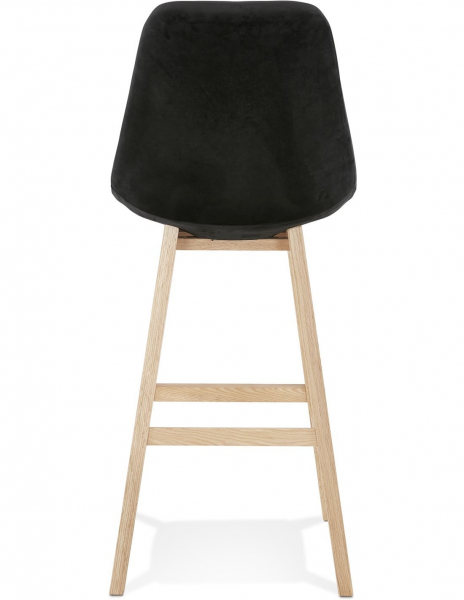 Scaun inalt bar Cline catifea neagra, design scandinav, picioare fag, BS03900BLNA - Kokoon [5]