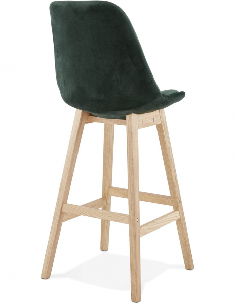 Scaun inalt bar Cline catifea verde, design scandinav, picioare fag, BS03860GENA - Kokoon [4]