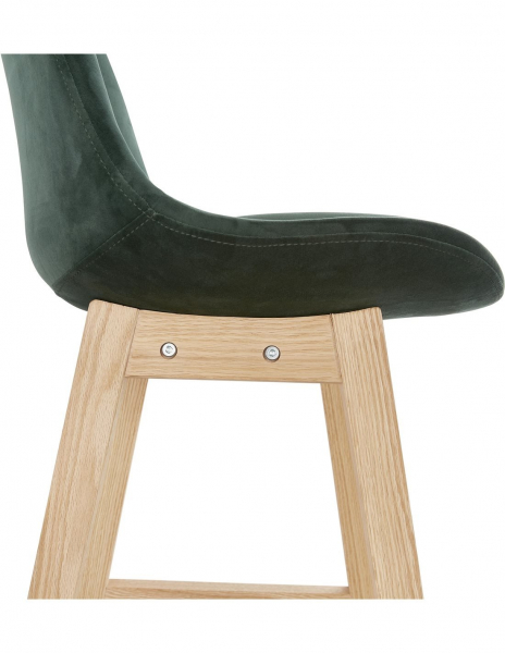 Scaun inalt bar Cline catifea verde, design scandinav, picioare fag, BS03860GENA - Kokoon [8]
