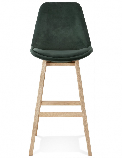 Scaun inalt bar Cline catifea verde, design scandinav, picioare fag, BS03860GENA - Kokoon [2]
