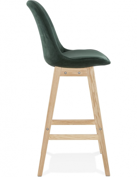 Scaun inalt bar Cline catifea verde, design scandinav, picioare fag, BS03860GENA - Kokoon [3]
