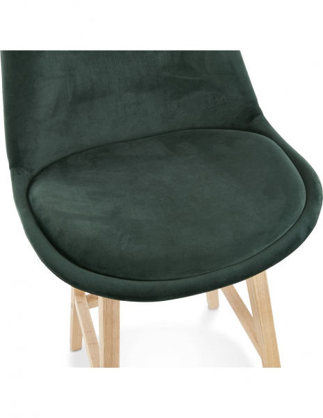 Scaun inalt bar Cline catifea verde, design scandinav, picioare fag, BS03860GENA - Kokoon [6]
