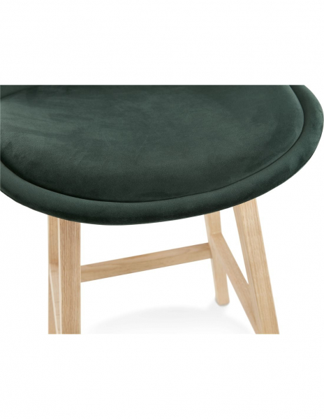 Scaun inalt bar Cline catifea verde, design scandinav, picioare fag, BS03860GENA - Kokoon [7]