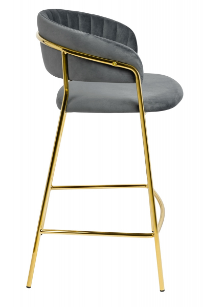 Scaun inalt bar design lux Becci, diverse culori, velur/baza aurie metalica, KH1201100129.74 - King [13]