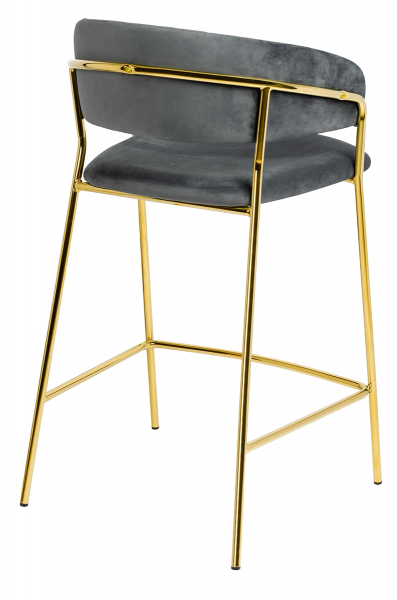 Scaun inalt bar design lux Becci, diverse culori, velur/baza aurie metalica, KH1201100129.74 - King [14]