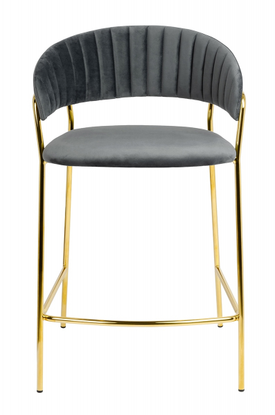 Scaun inalt bar design lux Becci, diverse culori, velur/baza aurie metalica, KH1201100129.74 - King [15]