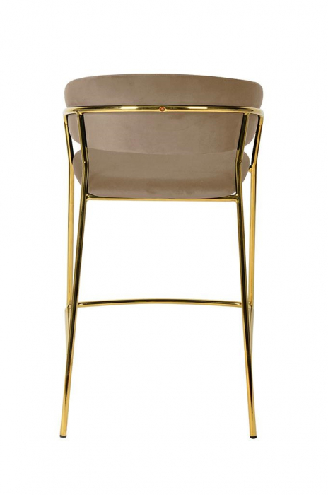 Scaun inalt bar design lux Becci, diverse culori, velur/baza aurie metalica, KH1201100129.74 - King [47]