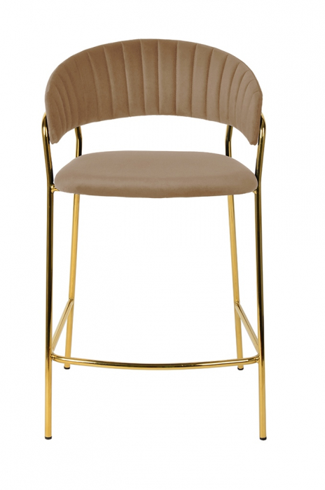 Scaun inalt bar design lux Becci, diverse culori, velur/baza aurie metalica, KH1201100129.74 - King [44]