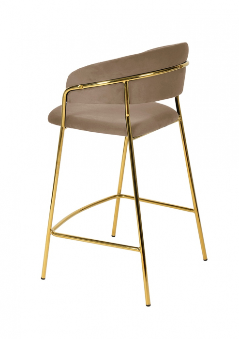 Scaun inalt bar design lux Becci, diverse culori, velur/baza aurie metalica, KH1201100129.74 - King [46]
