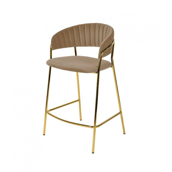 Scaun inalt bar design lux Becci, diverse culori, velur/baza aurie metalica, KH1201100129.74 - King [43]