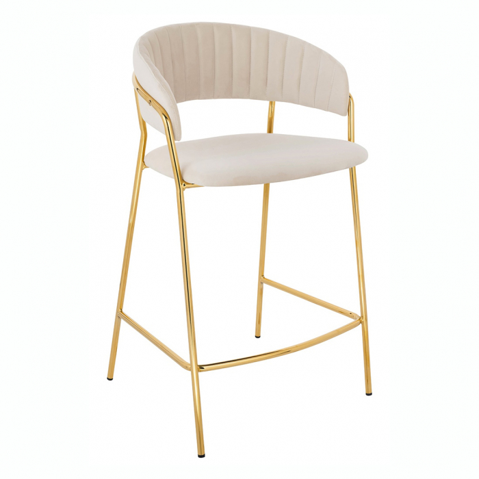 Scaun inalt bar design lux Becci, diverse culori, velur/baza aurie metalica, KH1201100129.74 - King [36]