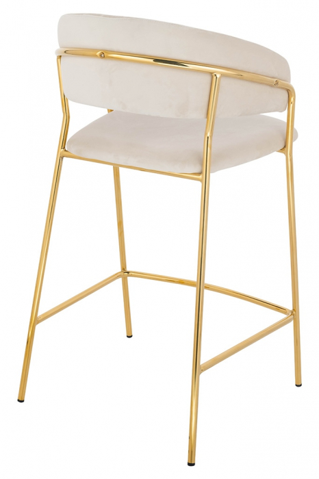 Scaun inalt bar design lux Becci, diverse culori, velur/baza aurie metalica, KH1201100129.74 - King [39]