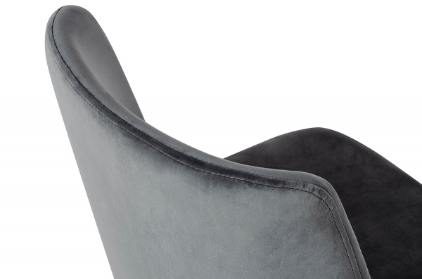 Scaun inalt bar design lux Tito, diverse culori, velur/baza metalica negru satinat cu auriu, KH1202100123.DGREY - King [7]