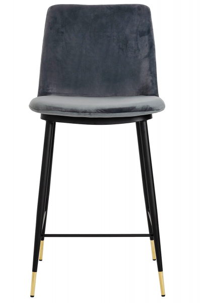 Scaun inalt bar design lux Tito, diverse culori, velur/baza metalica negru satinat cu auriu, KH1202100123.DGREY - King [2]
