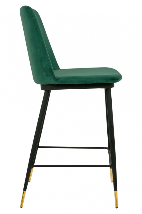 Scaun inalt bar design lux Tito, diverse culori, velur/baza metalica negru satinat cu auriu, KH1202100123.DGREY - King [9]