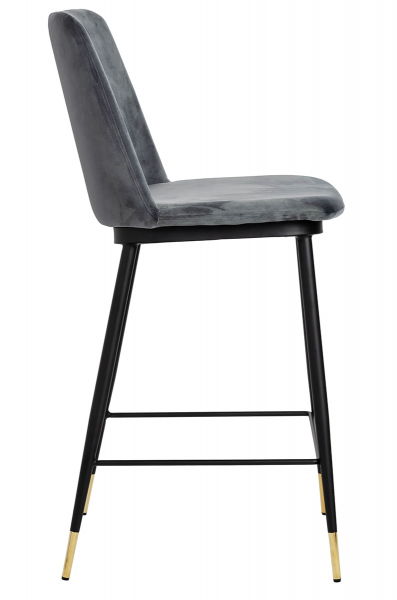 Scaun inalt bar design lux Tito, diverse culori, velur/baza metalica negru satinat cu auriu, KH1202100123.DGREY - King [3]