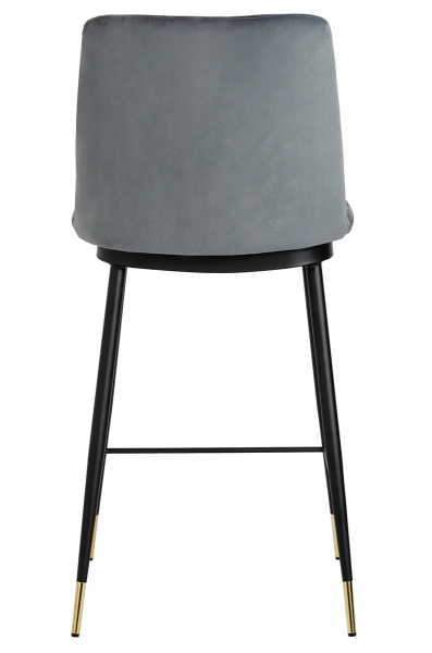 Scaun inalt bar design lux Tito, diverse culori, velur/baza metalica negru satinat cu auriu, KH1202100123.DGREY - King [5]