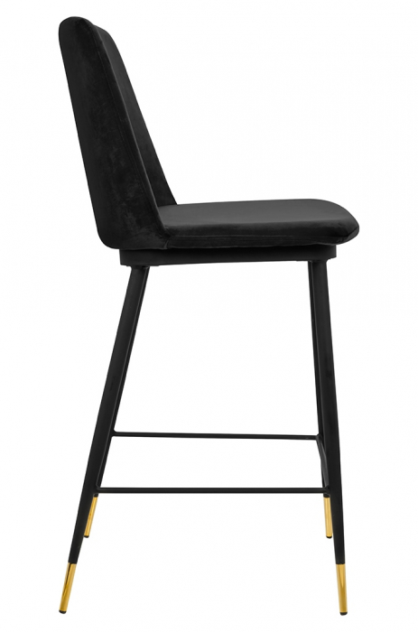 Scaun inalt bar design lux Tito, diverse culori, velur/baza metalica negru satinat cu auriu, KH1202100123.DGREY - King [15]
