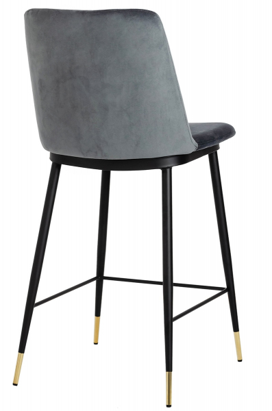 Scaun inalt bar design lux Tito, diverse culori, velur/baza metalica negru satinat cu auriu, KH1202100123.DGREY - King [4]