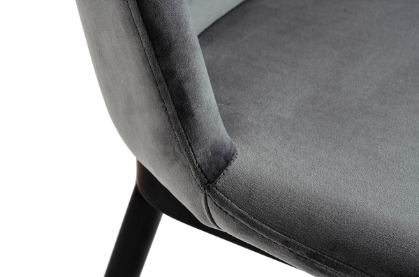 Scaun inalt bar design lux Tito, diverse culori, velur/baza metalica negru satinat cu auriu, KH1202100123.DGREY - King [6]