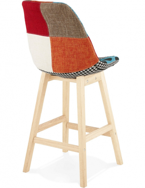 Scaun inalt bar Dion II tapiterie petice, picioare lemn, design scandinav, BS02550DINA - Kokoon [3]