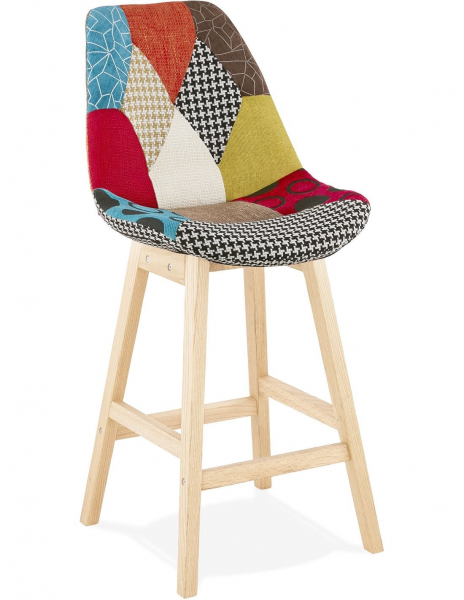 Scaun inalt bar Dion II tapiterie petice, picioare lemn, design scandinav, BS02550DINA - Kokoon [5]