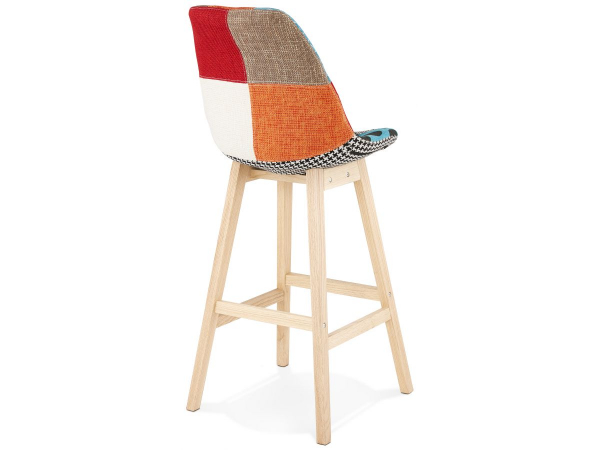 Scaun inalt bar Dion tapiterie petice, picioare lemn, design scandinav, BS02540DINA - Kokoon [4]