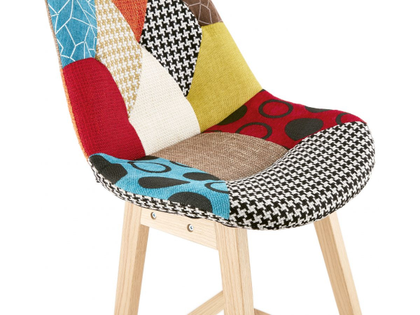 Scaun inalt bar Dion II tapiterie petice, picioare lemn, design scandinav, BS02550DINA - Kokoon [6]