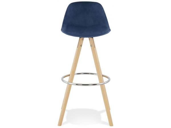 Scaun inalt bar Grace catifea bleumarin, design scandinav, picioare fag cu inel crom, BS03670BUNA - Kokoon [4]