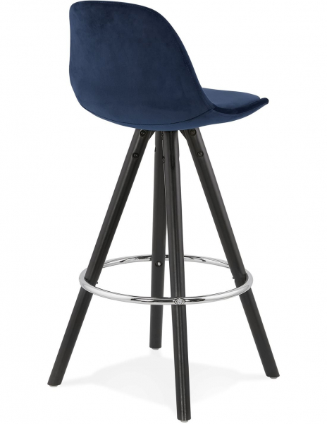 Scaun inalt bar Grace catifea bleumarin, picioare negre lemn cu inel crom, BS03550BUBL - Kokoon [4]
