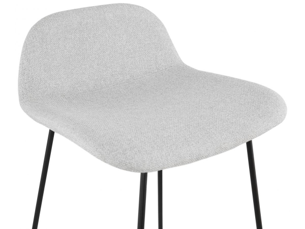 Scaun inalt bar gri deschis Rafi tapiterie material textil / picioare metalice negre otel, BS02740LGBL - Kokoon [6]