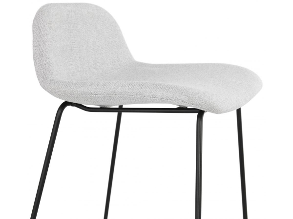 Scaun inalt bar gri deschis Rafi tapiterie material textil / picioare metalice negre otel, BS02740LGBL - Kokoon [8]