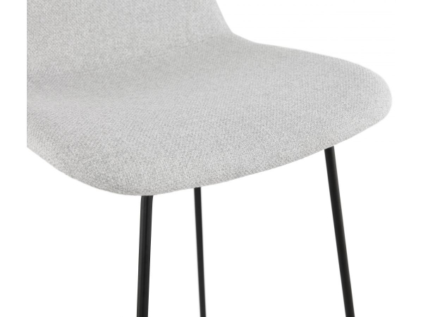 Scaun inalt bar gri deschis Rafi tapiterie material textil / picioare metalice negre otel, BS02740LGBL - Kokoon [7]