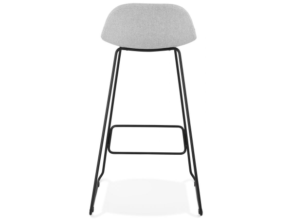 Scaun inalt bar gri deschis Rafi tapiterie material textil / picioare metalice negre otel, BS02740LGBL - Kokoon [5]