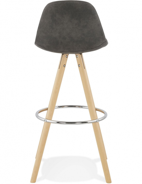 Scaun inalt bar gri Tegan design scandinav, picioare fag cu inel crom, BS03660DGNA - Kokoon [5]