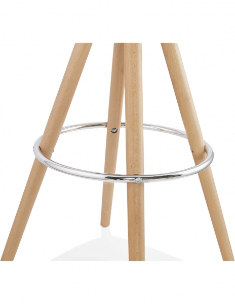 Scaun inalt bar gri Tegan design scandinav, picioare fag cu inel crom, BS03660DGNA - Kokoon [10]