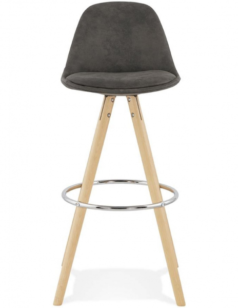 Scaun inalt bar gri Tegan design scandinav, picioare fag cu inel crom, BS03660DGNA - Kokoon [2]