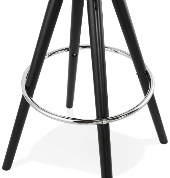 Scaun inalt bar gri Tegan design scandinav, picioare negre lemn cu inel crom, BS03540DGBL - Kokoon [9]