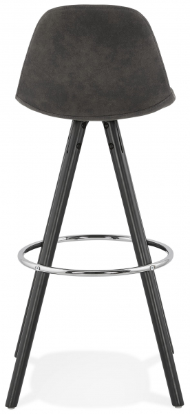 Scaun inalt bar gri Tegan design scandinav, picioare negre lemn cu inel crom, BS03540DGBL - Kokoon [4]