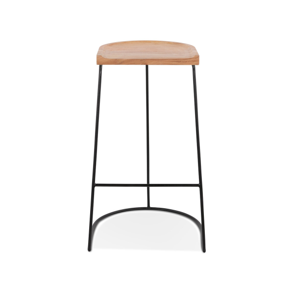 Scaun inalt bar Mert design industrial, sezut lemn acacia, picioare negre otel, BS03410NABL - Kokoon [2]