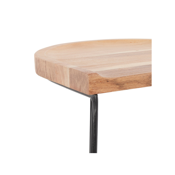 Scaun inalt bar Mert design industrial, sezut lemn acacia, picioare negre otel, BS03410NABL - Kokoon [6]